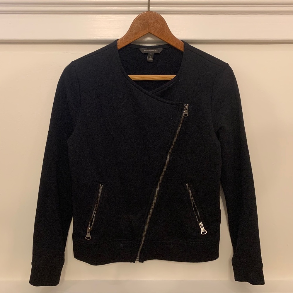Cotton moto jacket sweater